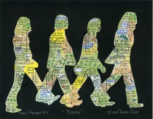 Music LifeMap in the shape of the icon Beatles rock band image