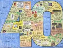 Birthday LifeMap in the shape of the number 40