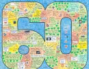 Birthday LifeMap in the shape of the number 60