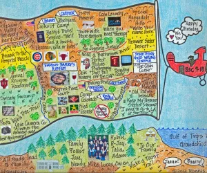 Birthday Airplane with Banner LifeMap 9x12