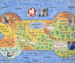 Dog bone shaped dog lover LifeMap